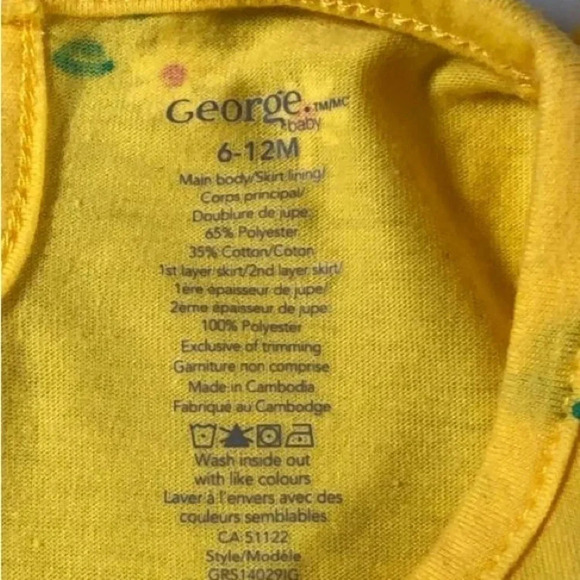 4/$20 George  Yellow Floral Tutu Onesie - Picture 5 of 5
